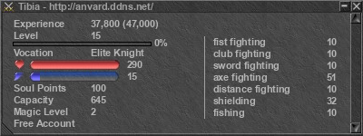 Signature for player Tibia